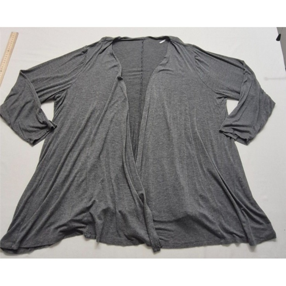 Lane Bryant women's plus size solid gray 3/4 sleeve cardigan sz. 26